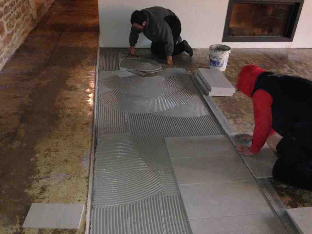 carrelage, sur, anhydrite